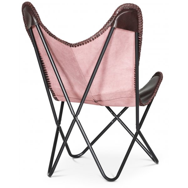 Fledermaus-Sessel Balitmore - Braunes Echtleder + Textilreinigung fr Mbel