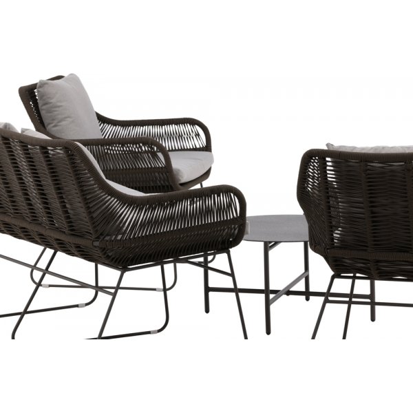 Sofagruppe Davao - Dunkelgrau/Braun