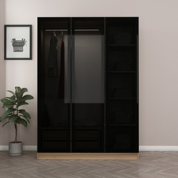 Cavolo Kleiderschrank 135x52x210 cm - Dunkelgrau