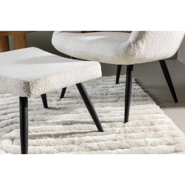 Como-Sessel aus weiem Boucl