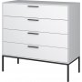 Slimline-Kommode 90 x 40 x 87 cm - Wei/Schwarz
