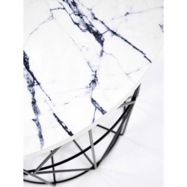 Harissa Couchtisch Ø42 cm - Weißer Marmor/Schwarz Harissa Couchtisch Ø42 cm - Weißer Marmor/Schwarz