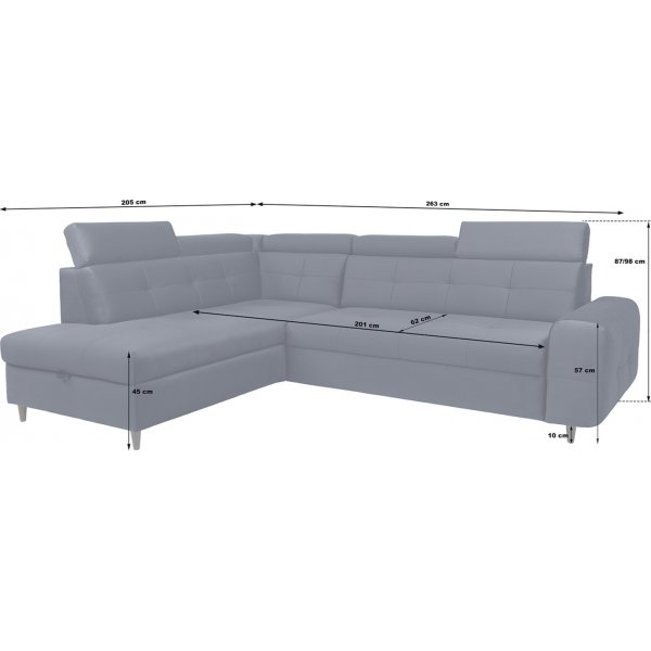 Matras Ecksofa mit offenem Ende links - Schwarz Matras Ecksofa mit offenem Ende links - Schwarz