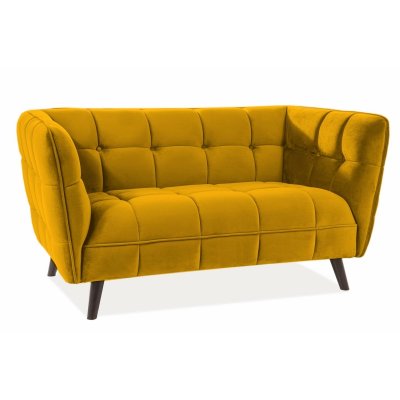 Renae 2-Sitzer-Sofa aus gelbem Samt