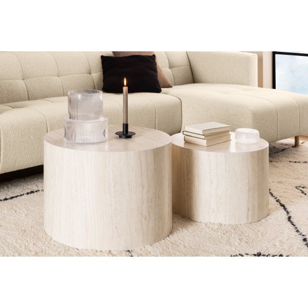 Dice Couchtisch Ø50/58 cm - Beige Dice Couchtisch Ø50/58 cm - Beige