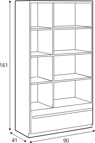 Plano Bücherregal - Nash Eiche/Grau Plano Bücherregal - Nash Eiche/Grau
