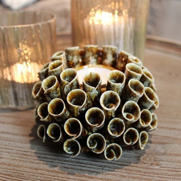 Shelly Kerzenlaterne 12 x 12 x 7 cm - Braun Shelly Kerzenlaterne 12 x 12 x 7 cm - Braun