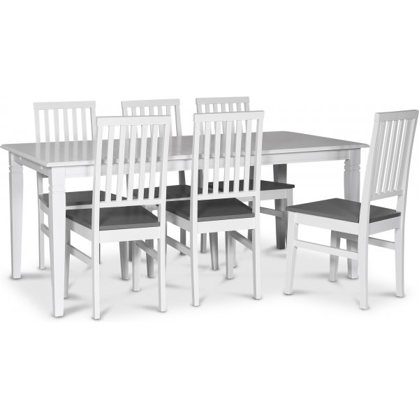 Lebensmittelgruppe Sandhamn; 180x95 cm Tisch mit 6 Fr Esszimmersthlen