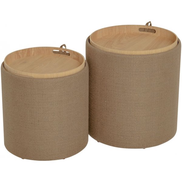 Maiko Hocker 2 Stück - Braun Maiko Hocker 2 Stück - Braun