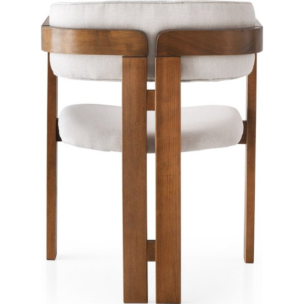 Conny Esszimmerstuhl - Creme/Walnuss