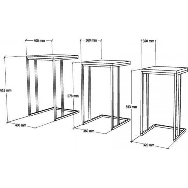 Roma Wetttisch 32x32 | 36x36 | 40x40 cm - Eiche Saphir/schwarz