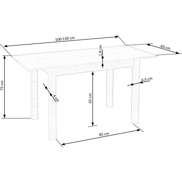 Dulce Esstisch 100-138 cm - Weiß Dulce Esstisch 100-138 cm - Weiß