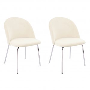 Plaza velvet Stuhl - beige / chrom + Fleckentferner für Möbel Plaza velvet Stuhl - beige / chrom + Fleckentferner für Möbel