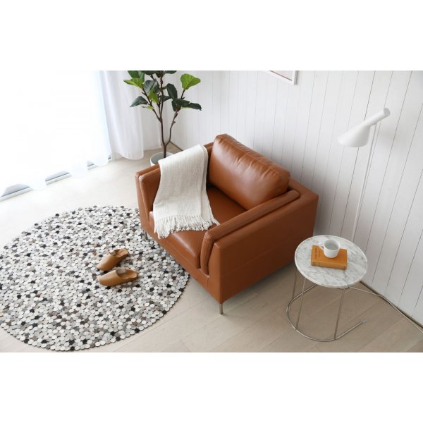 Sessel cognacfarbenes Kunstleder - Cansas + Fleckentferner fr Mbel