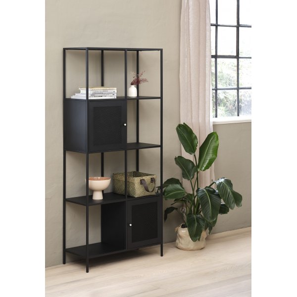 Bücherregal Billy aus schwarzem Metall - 180 x 80 cm Bücherregal Billy aus schwarzem Metall - 180 x 80 cm