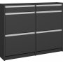 Skyline Schuhschrank 123,5 x 24,2 x 98,5 cm - Schwarz