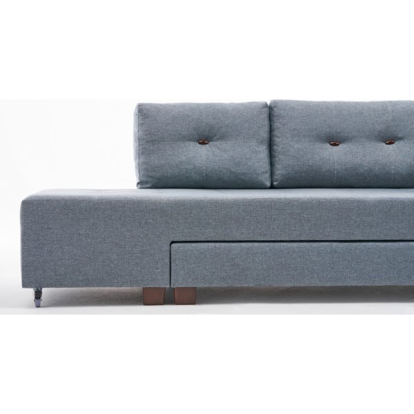 Manama Ecksofa rechts - Hellblau