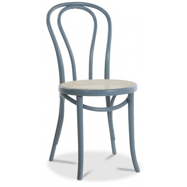 Biegeholz Stuhl No18 Klassiker mit Rattansitzflche - Pastellblau