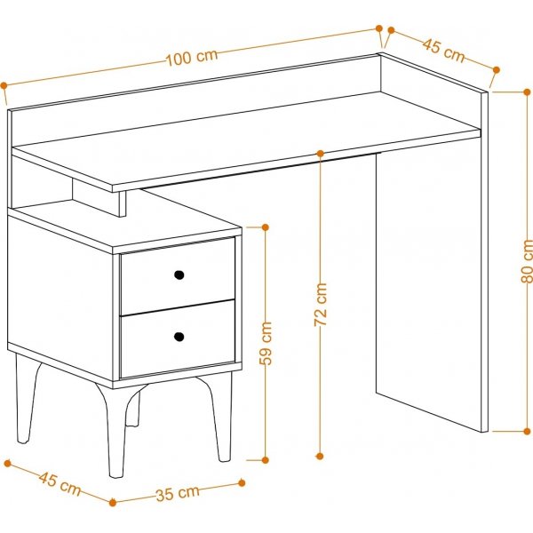Zeckenschreibtisch 100 x 45 cm - Eiche Zeckenschreibtisch 100 x 45 cm - Eiche