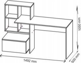 Myles Schreibtisch - Eiche/Wei