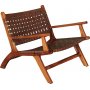 Porto Bello Sessel Teak / cognacbraunes Anilinleder