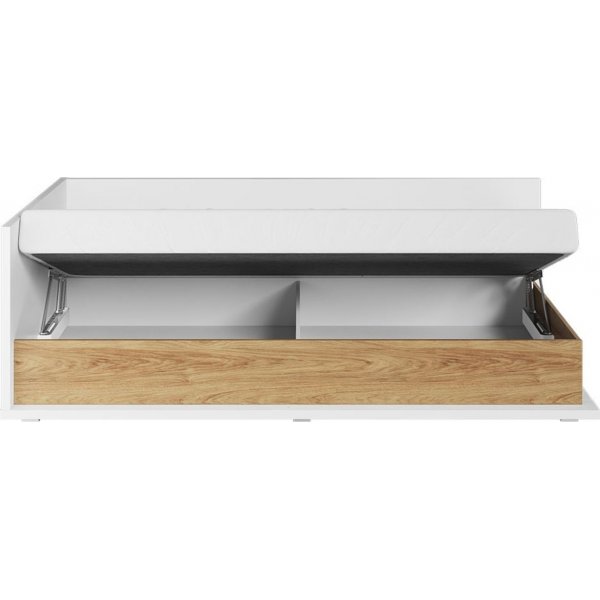 Simi Bett links 90 x 200 cm - Wei/Hickory