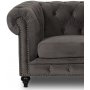 Chesterfield Montgomery 3-Sitzer-Sofa - grauer Samt