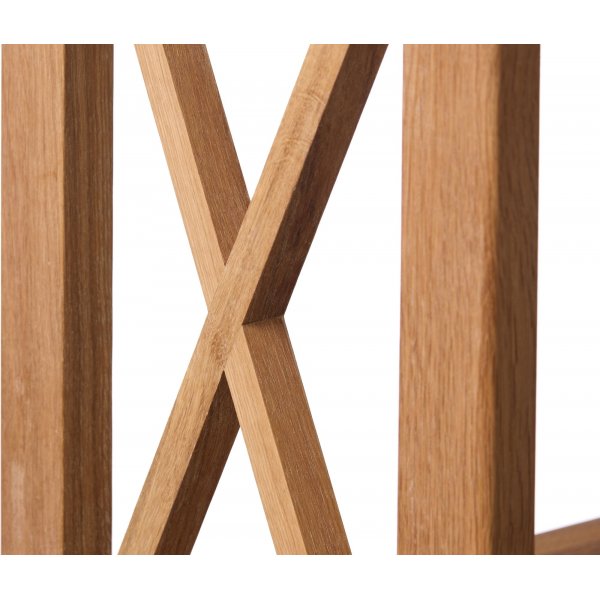 X-Bücherregal aus geölter Eiche, H 124 cm X-Bücherregal aus geölter Eiche, H 124 cm