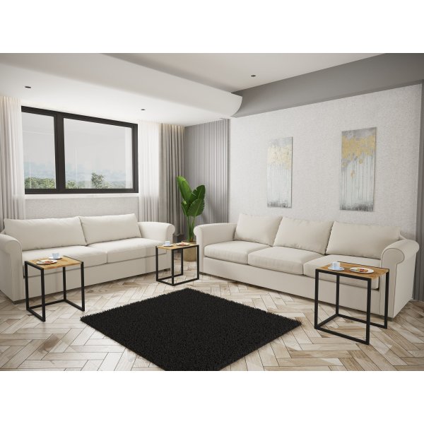 Tali Tisch 34/39/44 x 45 cm - Schwarz/Dunkelbraun