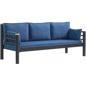 Kappis 3-Sitzer Outdoor-Sofa - Schwarz/Blau + Fleckentferner für Möbel Kappis 3-Sitzer Outdoor-Sofa - Schwarz/Blau + Fleckentferner für Möbel
