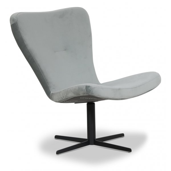 Milano Designer-Sessel - Hellgrau (Samt) / Schwarz