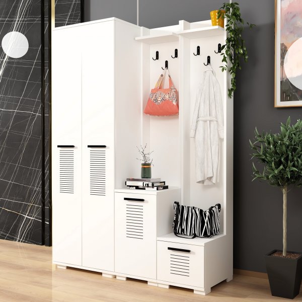 Asimo Kleiderbügel 130 x 44,6 x 183 cm - Weiß Asimo Kleiderbügel 130 x 44,6 x 183 cm - Weiß