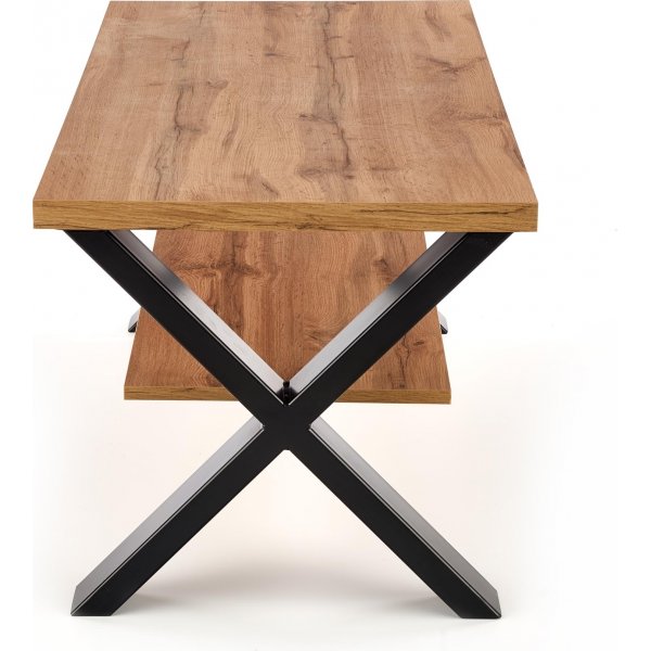 Kasady Couchtisch mit gekreuzten Beinen 120 cm - Wotan Eiche/schwarz