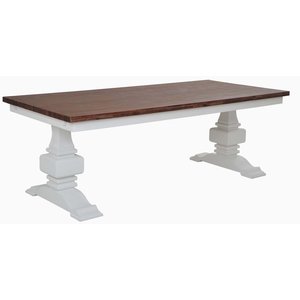 Karlsborg Esstisch 220 cm - weiß/antik behandelt Karlsborg Esstisch 220 cm - weiß/antik behandelt
