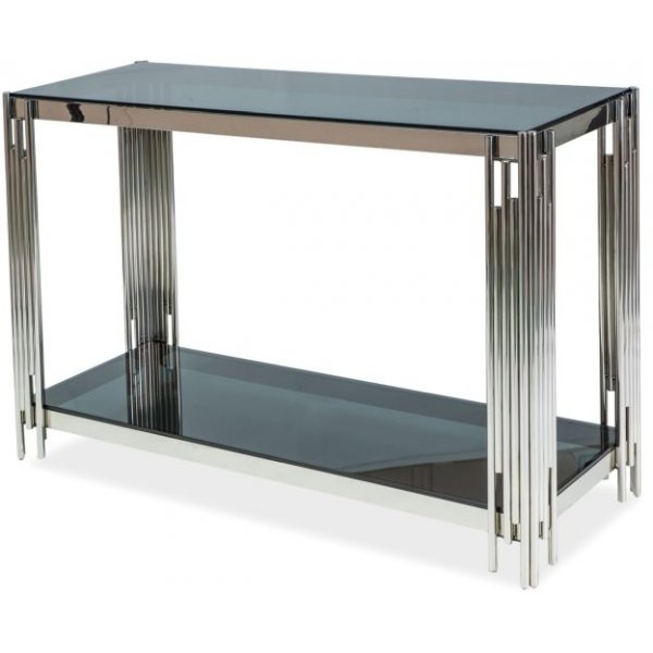 Bourne Konsolentisch - Chrom/schwarzes Glas