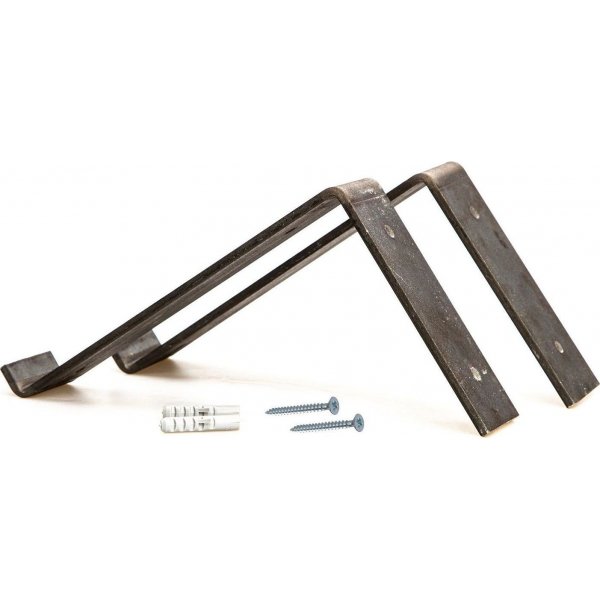 Lamba Wandregal 2 - Schwarz/Walnuss