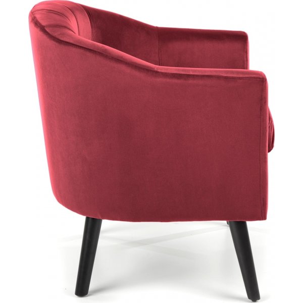 Aric-Sessel aus weinrotem Samt + Möbelreinigung Aric-Sessel aus weinrotem Samt + Möbelreinigung