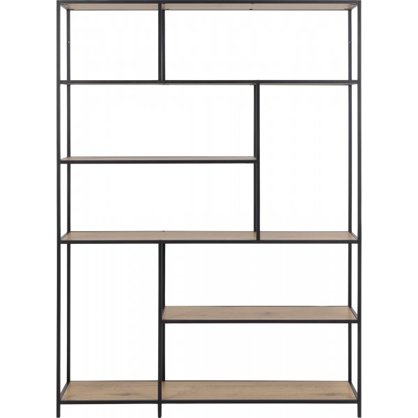 Seaford Bcherregal 135x185 cm - Eiche/schwarz