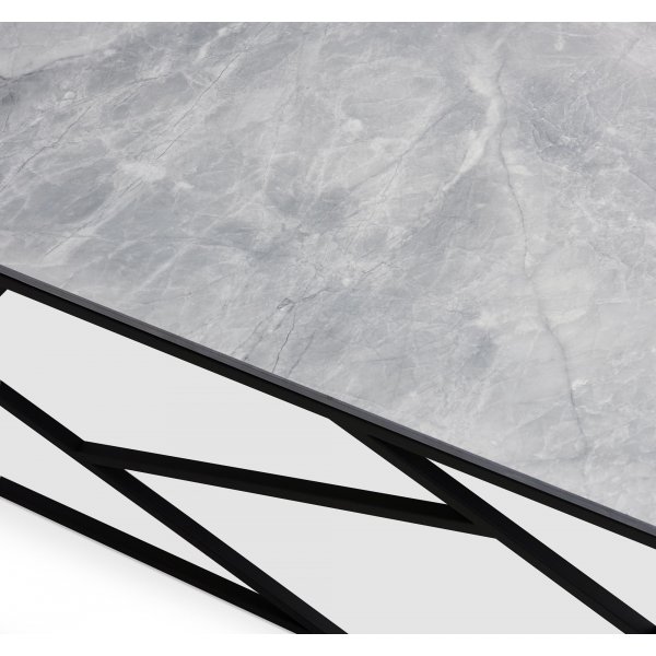 Kosmos Couchtisch 120 x 60 cm - Grauer Marmor/Schwarz