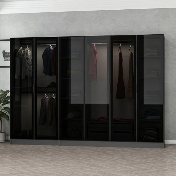 Cavolo Kleiderschrank 270 cm, Variante A - Anthrazit