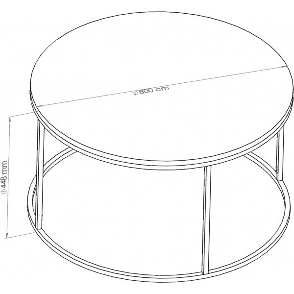 Startis Couchtisch Schwarz - 80 cm