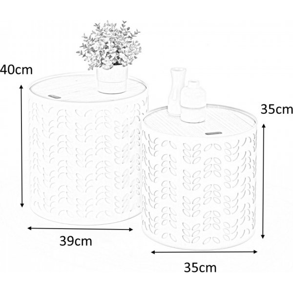 Trudie Satztische - wei/grau
