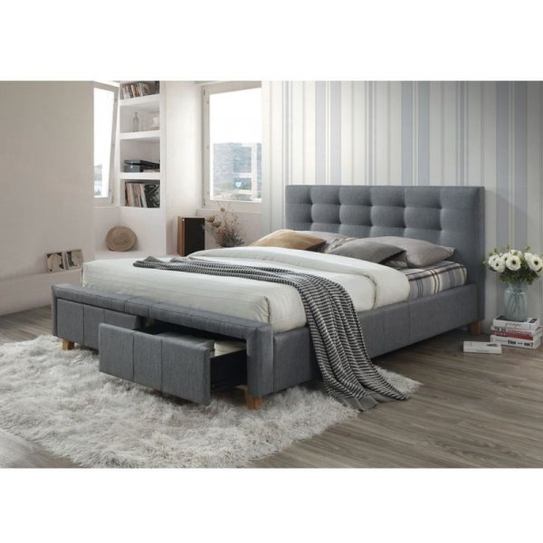 Bettgestell Kayleigh 160x200 cm - grau