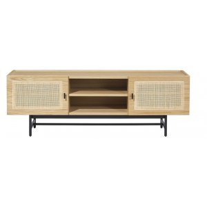 Othello Medienbank 160 cm - Eiche/Rattan