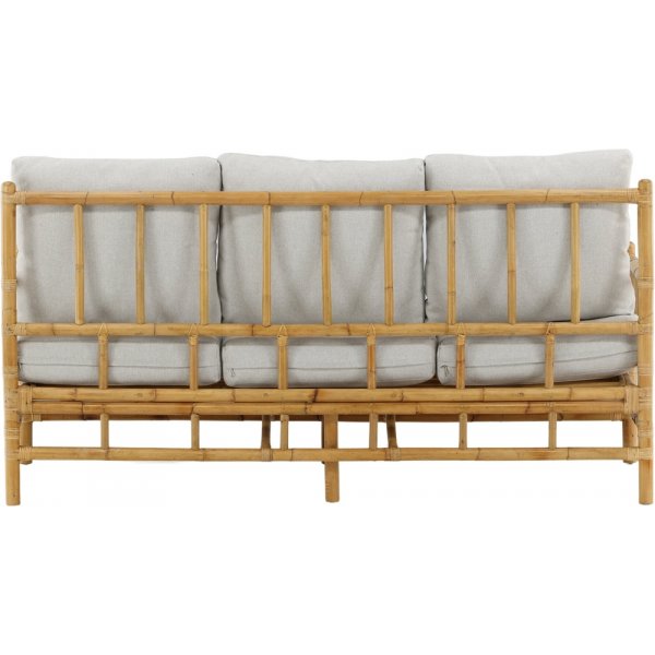 3-Sitzer-Sofa aus Rohrgeflecht - Hellgrau/Natur 3-Sitzer-Sofa aus Rohrgeflecht - Hellgrau/Natur