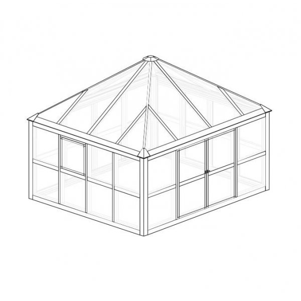 Gewächshaus Jupiter 8,7 m² - schwarz + Gewächshaus Jupiter 8,7 m² - schwarz +
