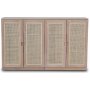 Ebenes Sideboard in Wei mit Tren aus Rattan 140 cm