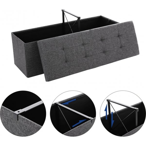 Idris Bank mit Stauraum 110 cm - Dunkelgrau Idris Bank mit Stauraum 110 cm - Dunkelgrau