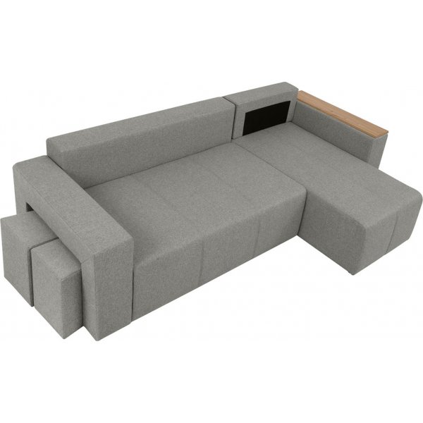 Denvo Schlafsofa mit Poufs - Grau
