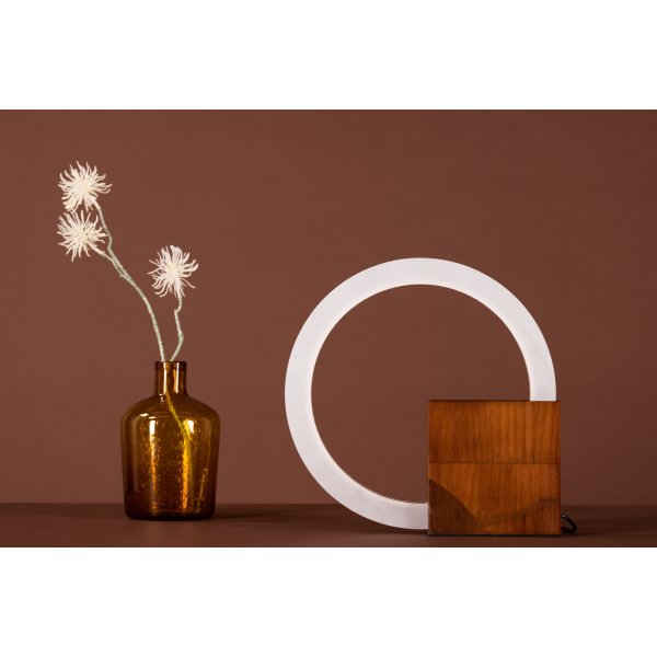 Brive Tischlampe - Nussbaum/wei�